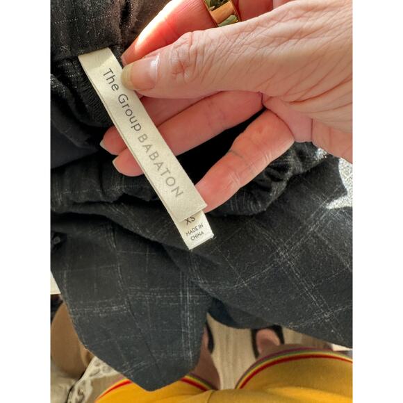 The Group Babaton Women’s Black Plaid Jogger Trousers US XS Drawstring - Picture 10 of 16